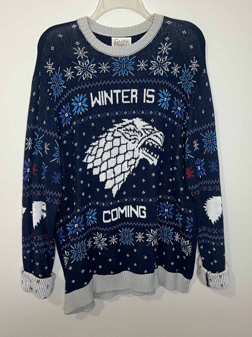 'Winter Is Coming' Crewneck Sweater - Navy